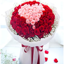 用心爱你--99枝：33枝戴安娜＋66枝红玫瑰